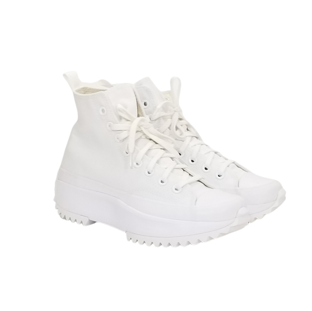 Converse Run Star Hike Chunky Platform Sneakers In Triple White Womens Size 8 - Picture 3 of 9